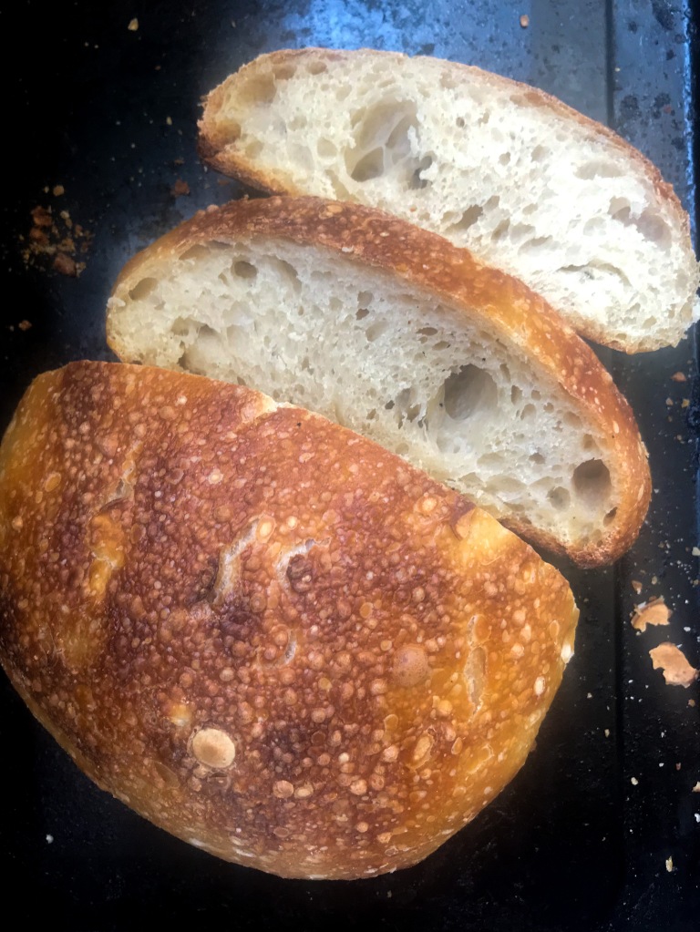 Blister filled crust and open crumb